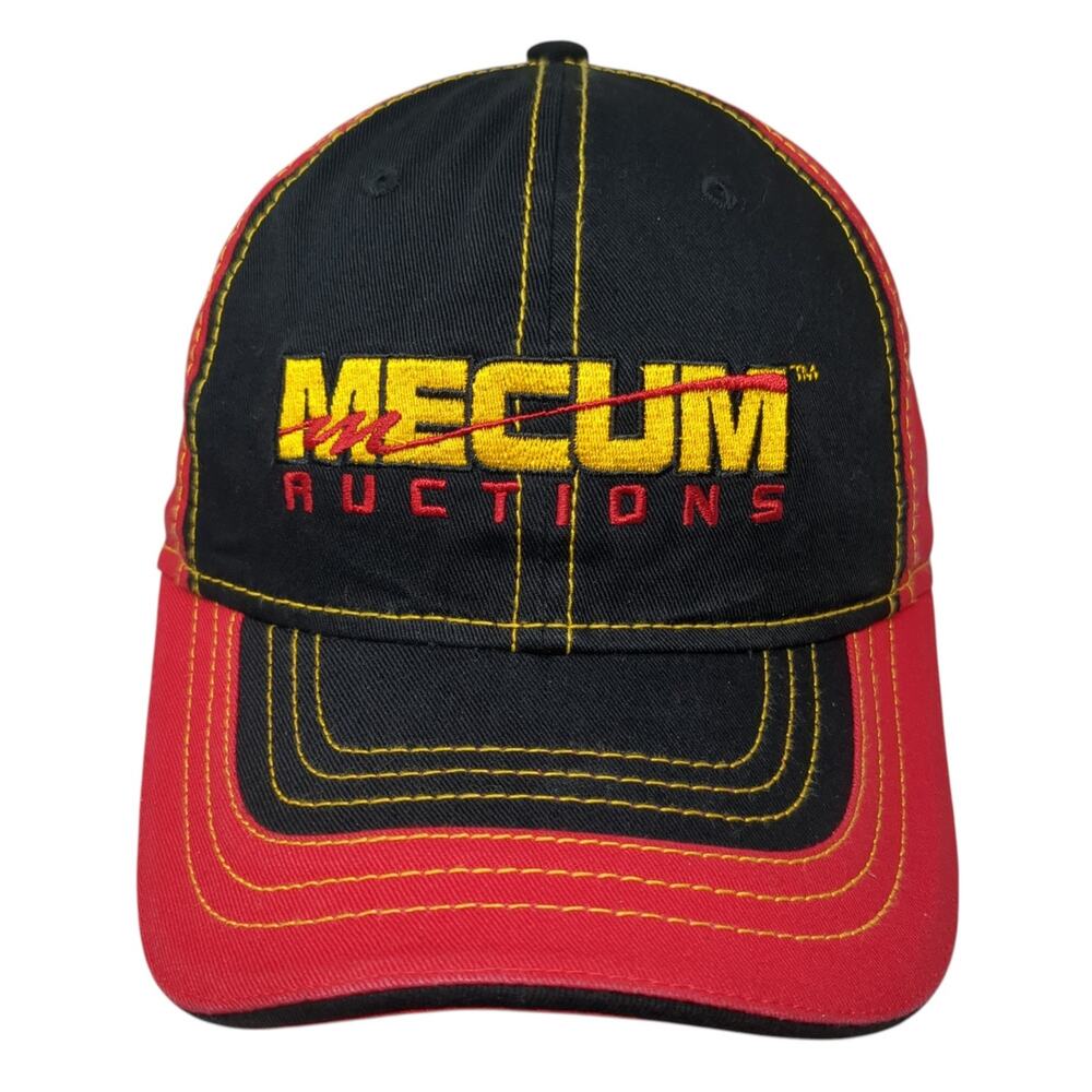 Mecum Auctions Strapback Baseball Cap Multi One Size Adjustable Embroidered
